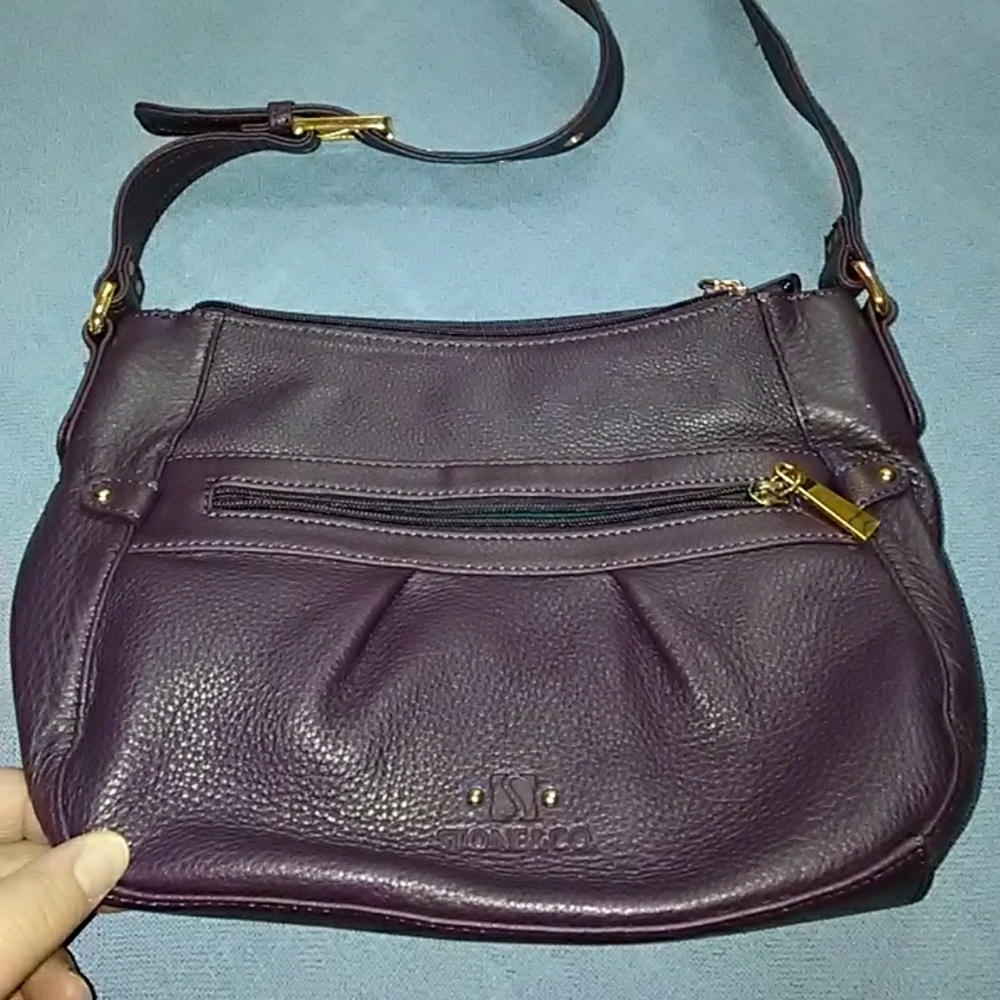 NWOT Stone & Co. Dark Purple Leather bag